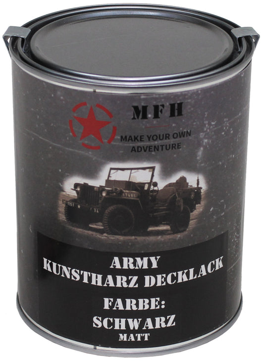 Peinture militaire, NOIR, mat, bidon, 1 l