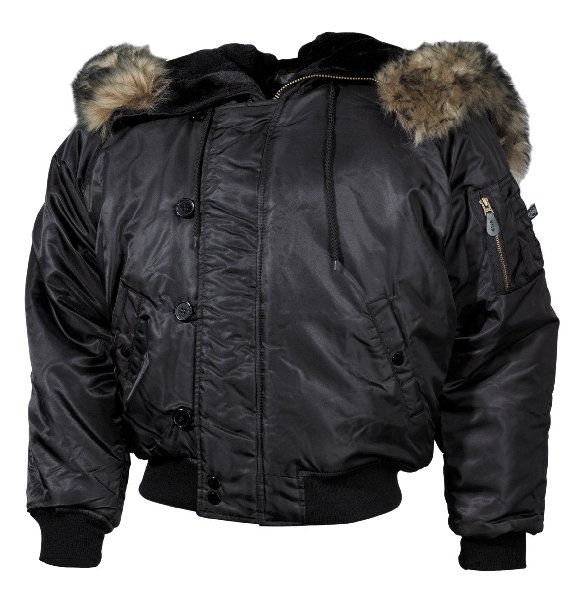 US Polarjacke N2B, schwarz, dick gefüttert