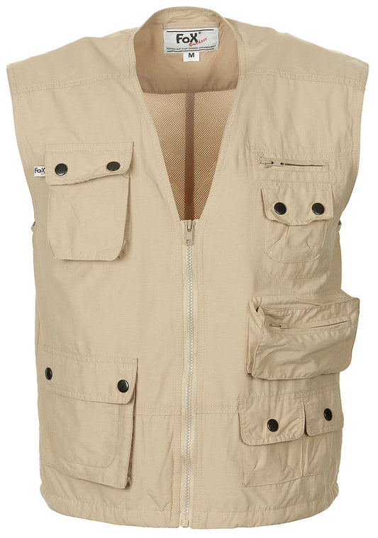 Gilet outdoor, kaki, microfibre