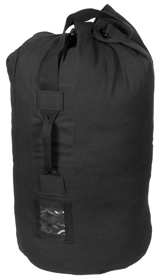 Sac polochon US, noir, avec sangle de transport