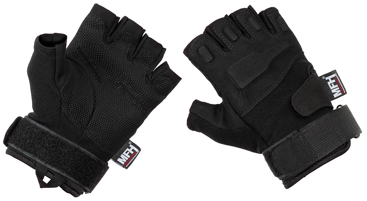 Gants tactiques, "Pro", sans doigts, noirs