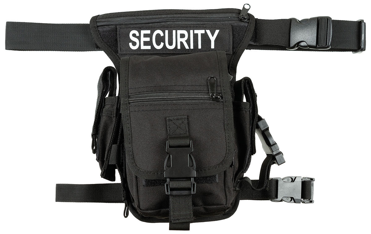 Sac banane, "Security", noir, fixation jambe et ceinture