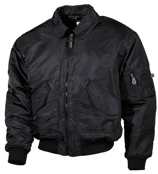 Veste pilote US CWU, noire, grandes tailles