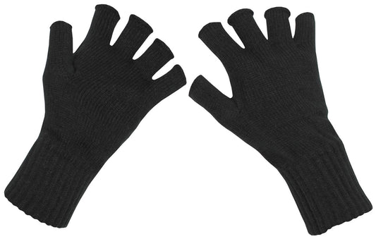 Strick-Handschuhe, schwarz, ohne Finger