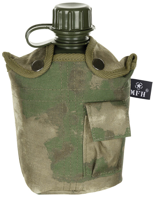 US Plastikfeldflasche, 1 l, Hülle, HDT-camo FG, BPA-frei