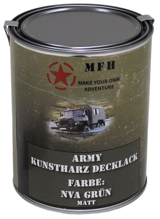 Peinture militaire, NVA GREEN, mate, bidon, 1 l