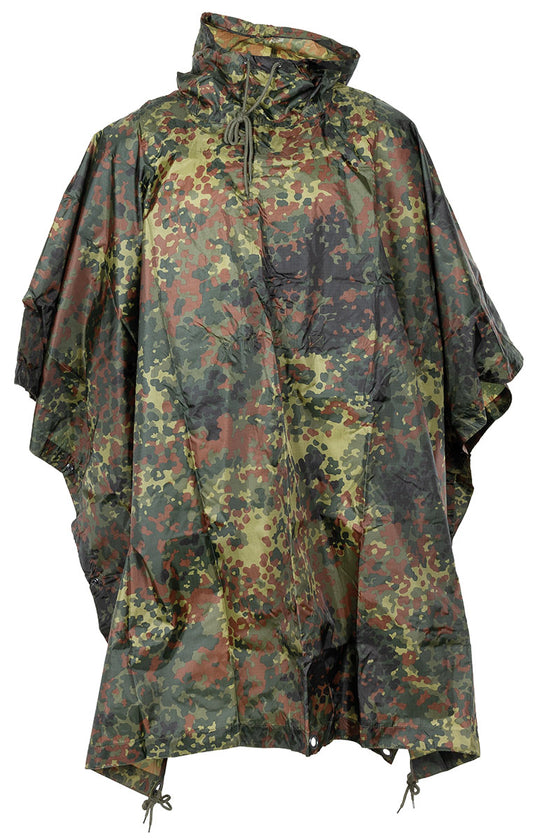 Poncho, rip stop, flecktarn, circa 144 x 223 cm