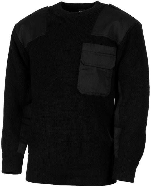 BW Pullover, mit Brusttasche, schwarz