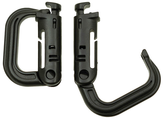 Karabiner, Plastik, "MOLLE", schwarz, 2er Pack