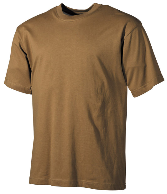 T-shirt americana, mezze maniche, marrone coyote, 170 g/m²