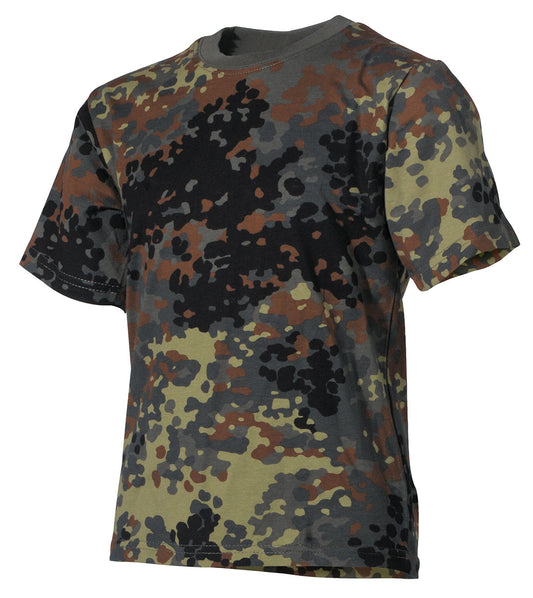 Kinder T-Shirt, flecktarn, halbarm, 170 g/m²