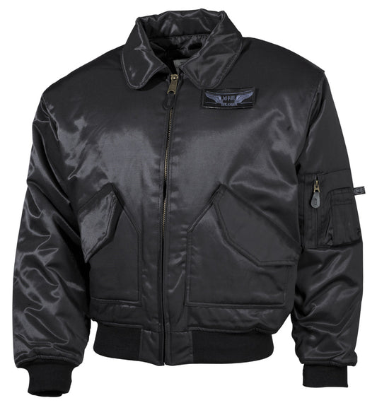 Veste pilote US CWU, noire, robuste