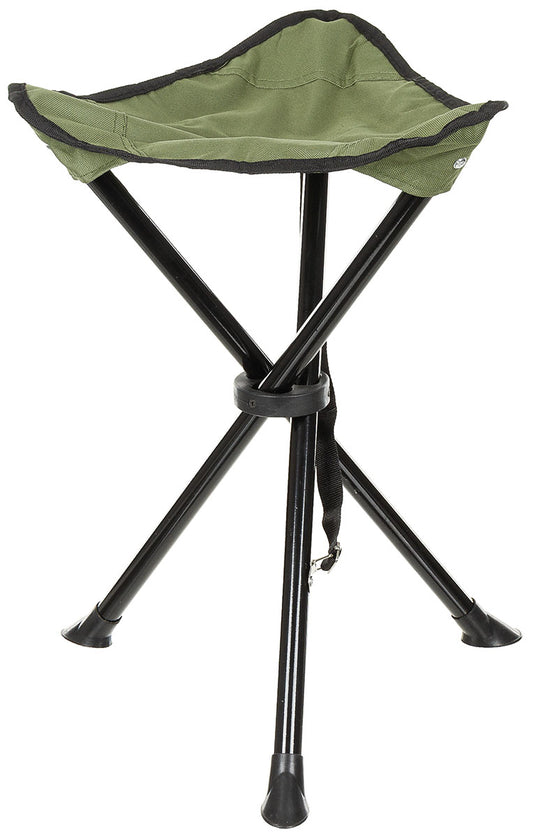 Tabouret pliant, trépied, olive