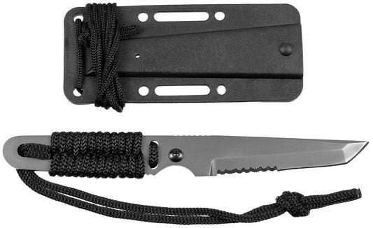 Coltello "Azione I", nero, manico fasciato, fodero