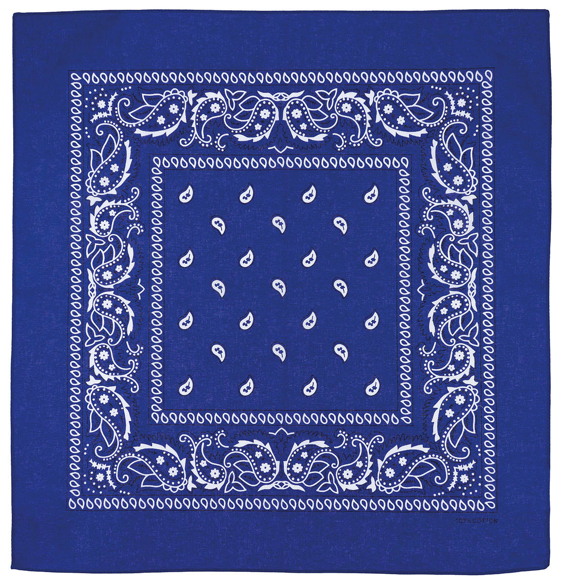 Bandana, bleu royal-blanc, environ 55 x 55 cm, coton