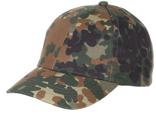 Kinder BB Cap, mit Schild, größenverstellbar, flecktarn