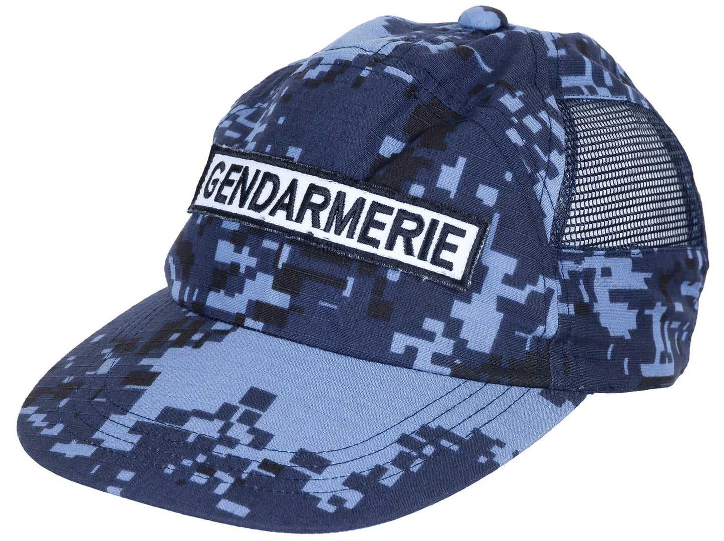 Casquette US, bleu numérique, avec insert en mesh, taille réglable.