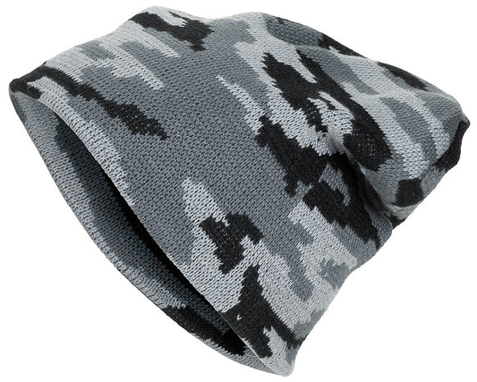 Bonnet tricoté, "Beanie", camouflage, finement tricoté