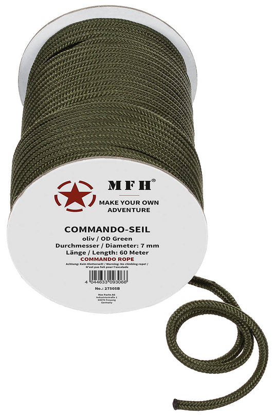 Corde, olive, 7 mm, 60 mètres